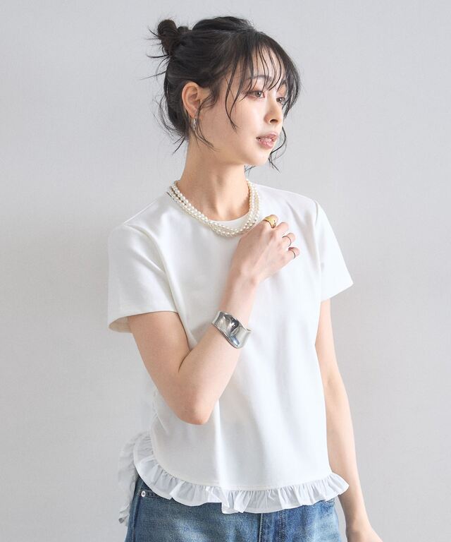 ヨリ 21SS ヘムフリルワイドTee Tシャツ カットソー 半袖 F 白 専用】yori ヨリ ヘムフリルワイドTee 【公式通販】