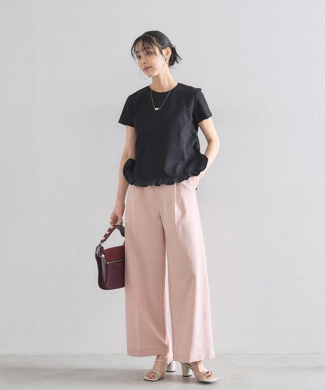 ラウンドヘムフリルTシャツ