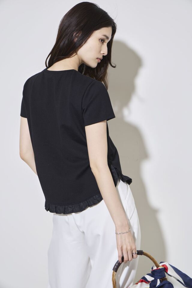 ラウンドヘムフリルTシャツ