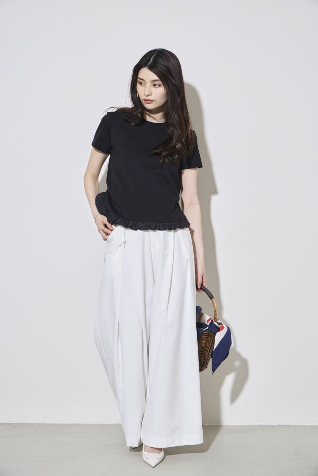 ちゃーりー② ラウンドヘムフリルTシャツ