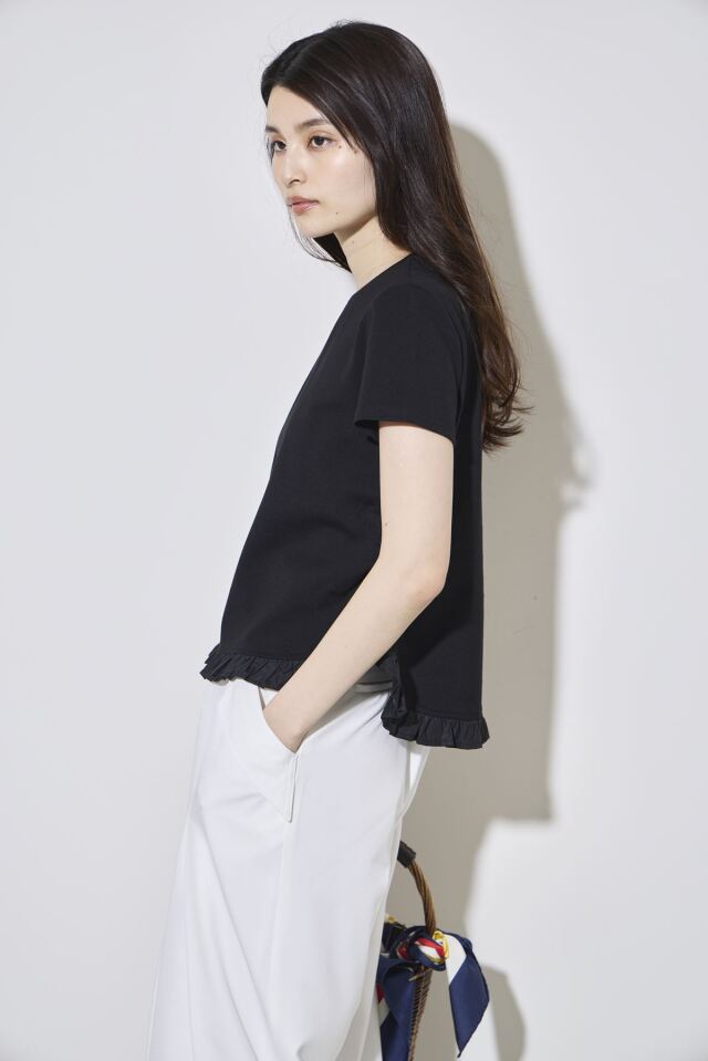 Tシャツ ラウンドネック 半袖 リボン 裾ステッチ フリル 楽天市場】【25AW×半額クーポン】トップス Tシャツ ハート 刺繍