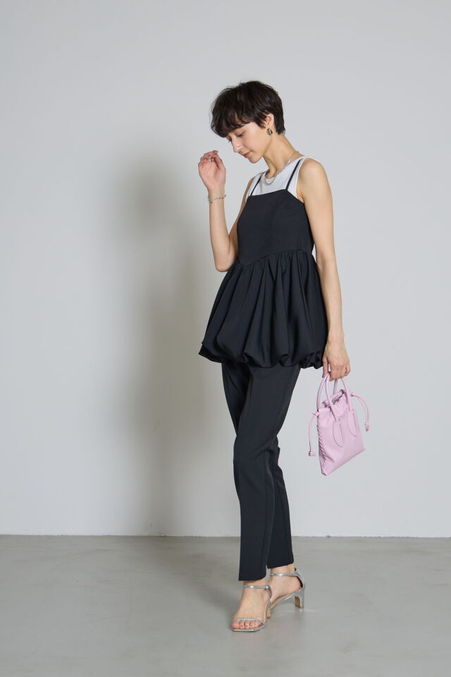 CottonバルーンRibbonビスチェ ブラックFREE 林田岬優さん着用】バルーンビスチェ