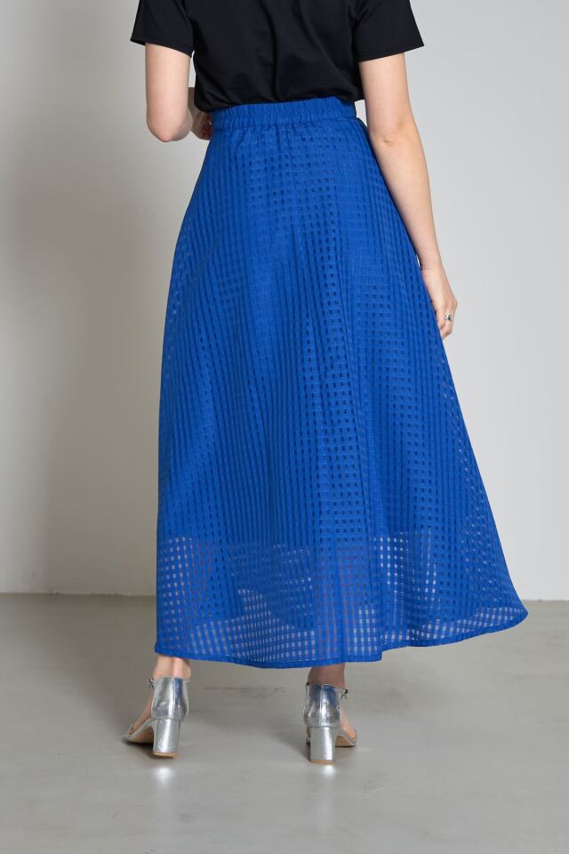 シアーギンガムチェックフレアスカート