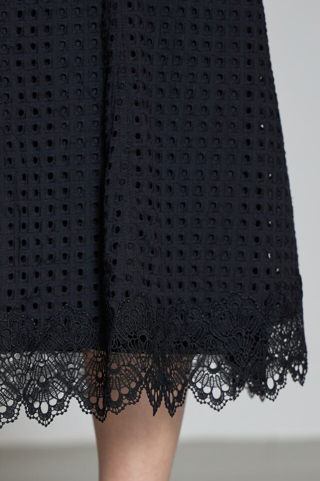 コットンレースシャツワンピース