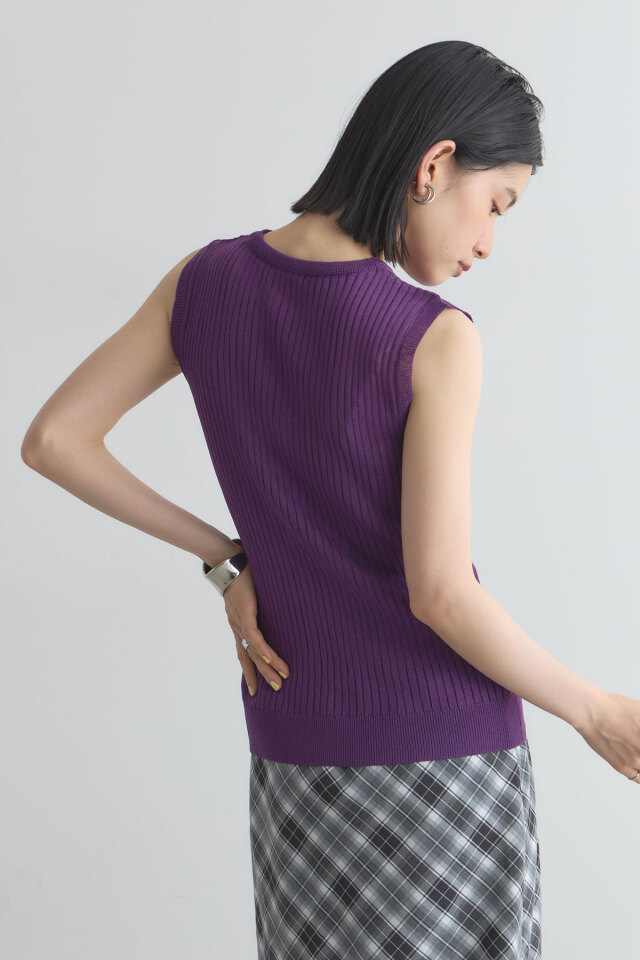 ノースリリブニットプルオーバー