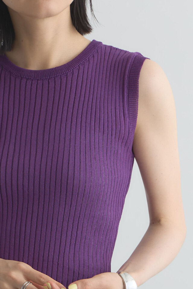 ノースリリブニットプルオーバー