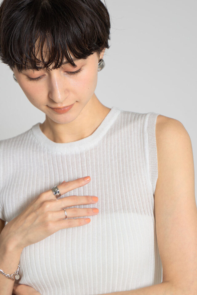 ノースリリブニットプルオーバー