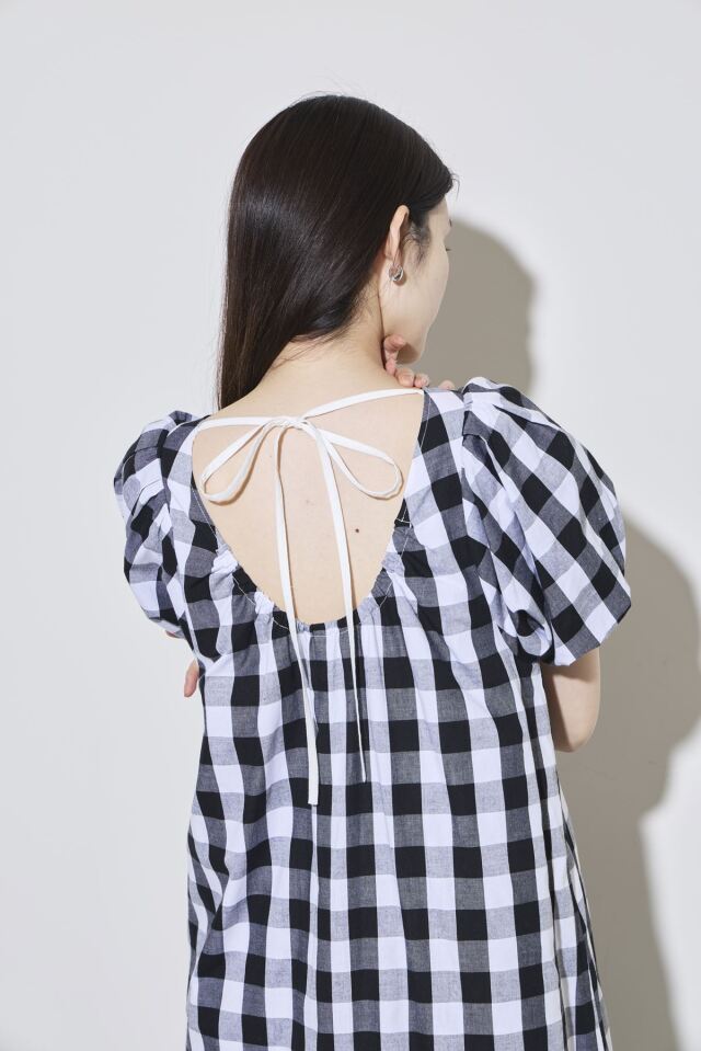 ブロックチェックティアードワンピース ブロックチェックティアードワンピース/ブラウン | DRESS | OBLI