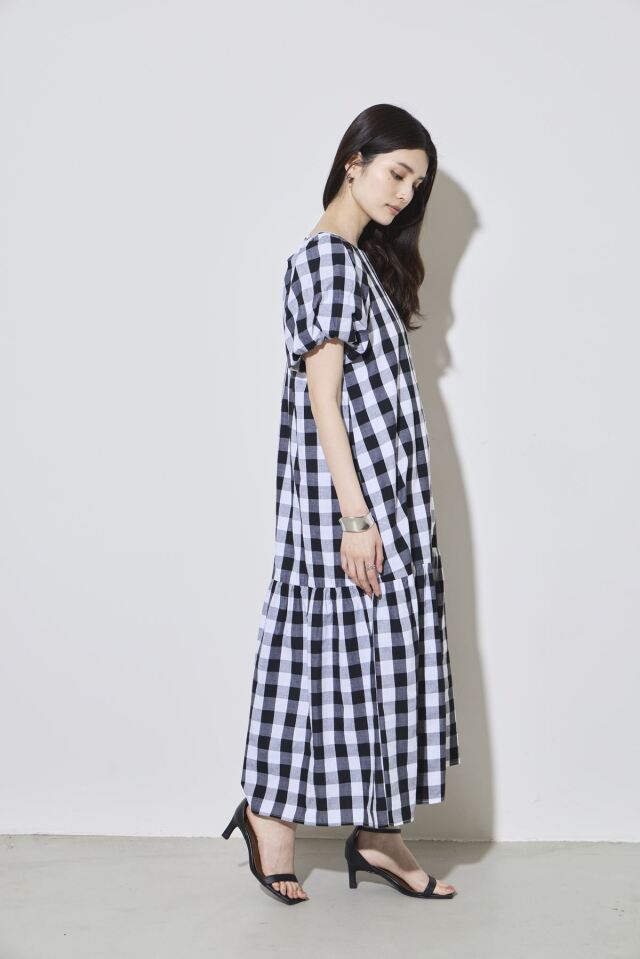 林田岬優さん着用】チェックティアードワンピース