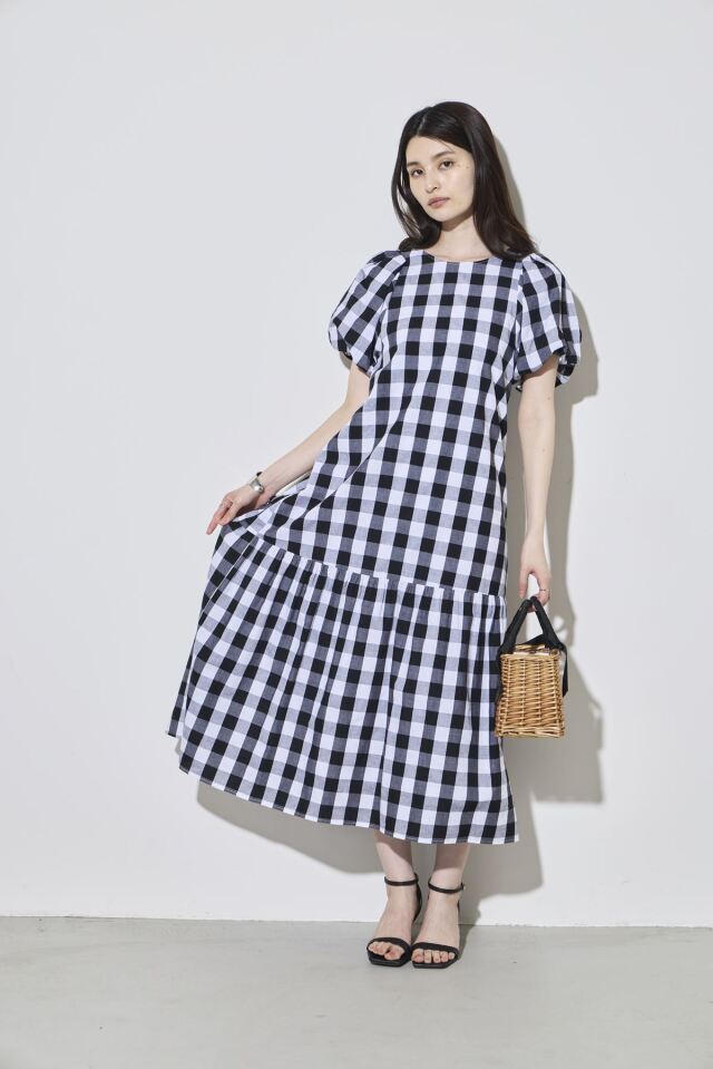 林田岬優さん着用】チェックティアードワンピース