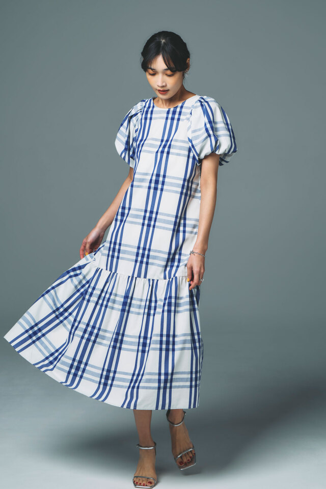 バーバリーブルーレーベル チェック ホルターネック　ティアードワンピースS バーバリーブルーレーベル チェック ホルターネック ティアード