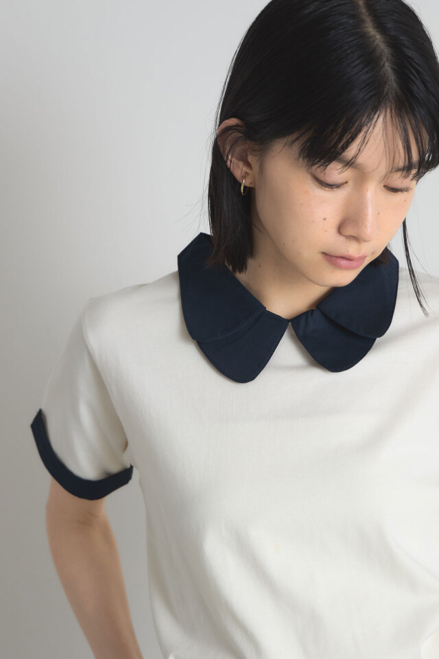 tksページ 2 配色ダブルカラーTシャツ