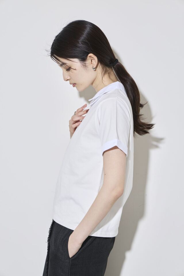 tksページ 2 配色ダブルカラーTシャツ