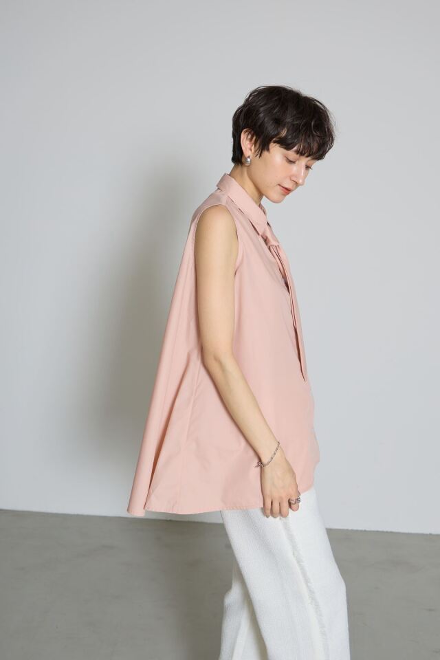 林田岬優さん着用】ネクタイ付きノースリブラウス