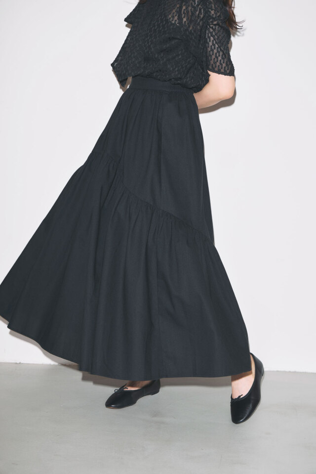 Fです！ 林田岬優さん着用】コットンリネンティアードスカート