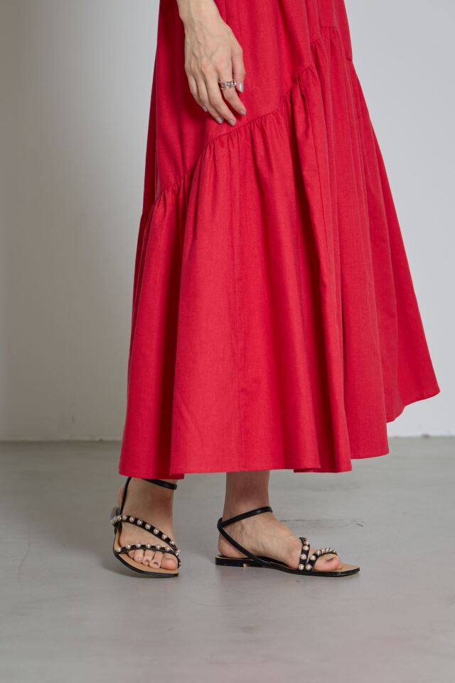 林田岬優さん着用】コットンリネンティアードスカート