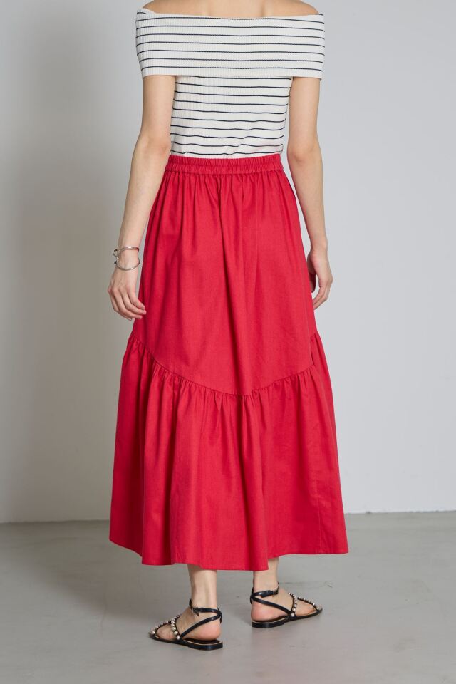 林田岬優さん着用】コットンリネンティアードスカート