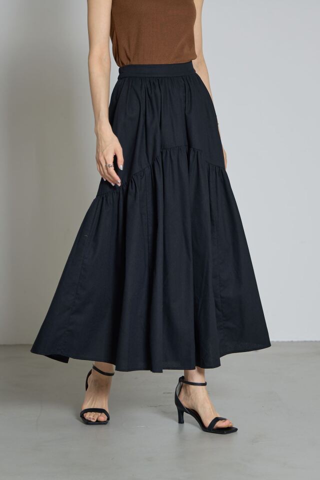 林田岬優さん着用】コットンリネンティアードスカート