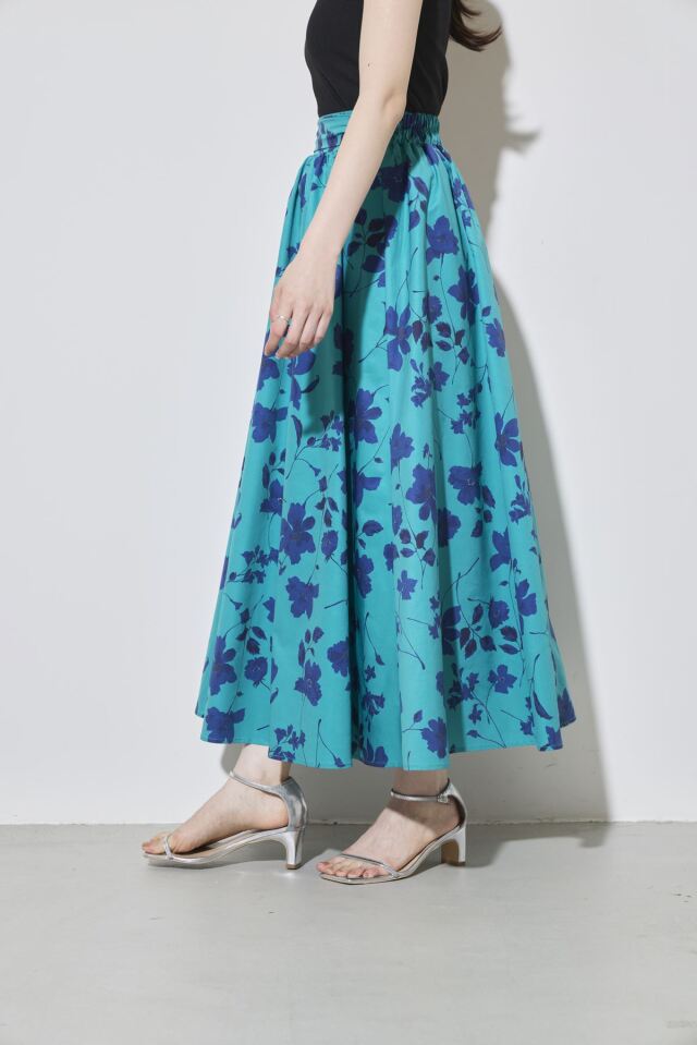 未使用 PRADA プラダ コットン スカート 花柄 イエロー グリーン