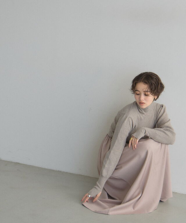 オフィシャルサイト限定】ハイネックニットドッキングワンピース