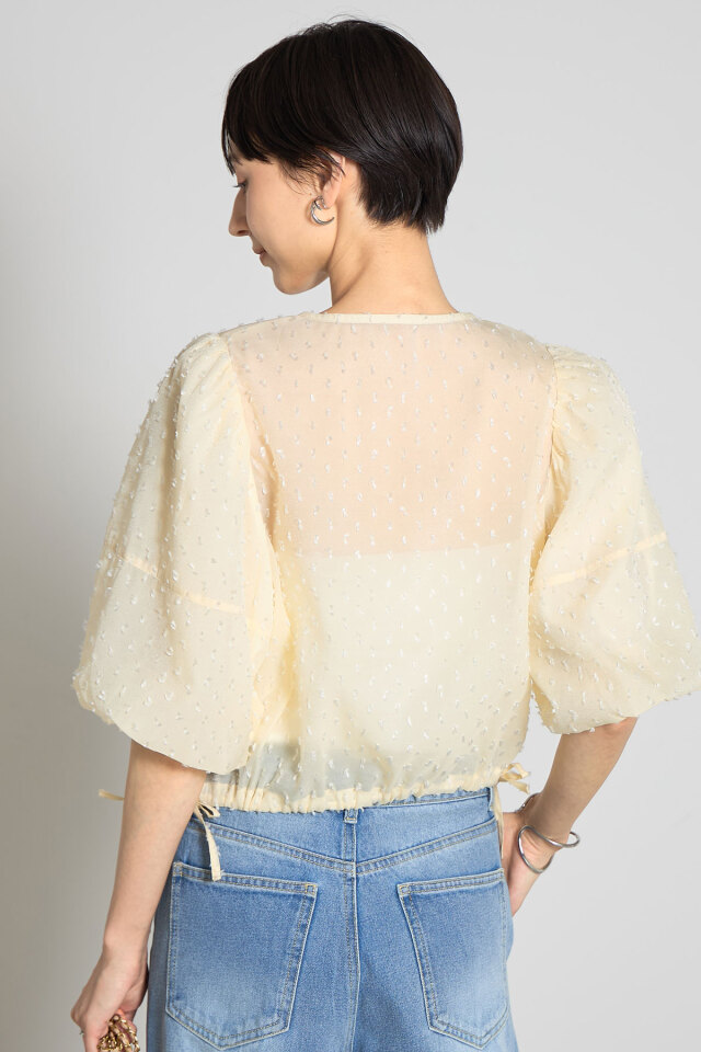しぃな フリンジドットシアーブラウス