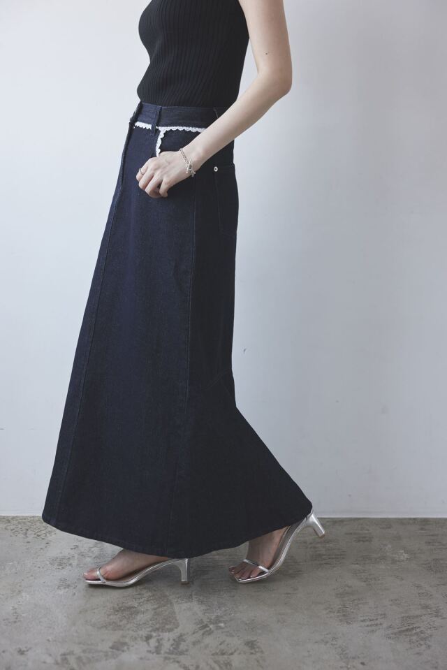 古畑星夏さん着用】レース付きデニムマーメイドスカート