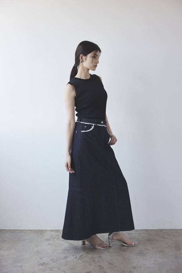 古畑星夏さん着用】レース付きデニムマーメイドスカート