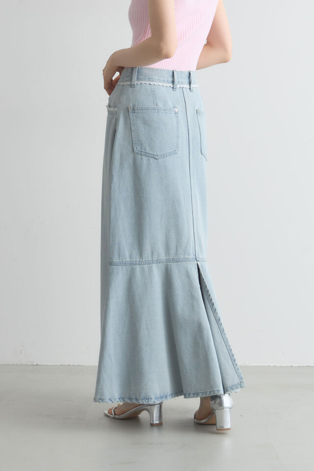 古畑星夏さん着用】レース付きデニムマーメイドスカート