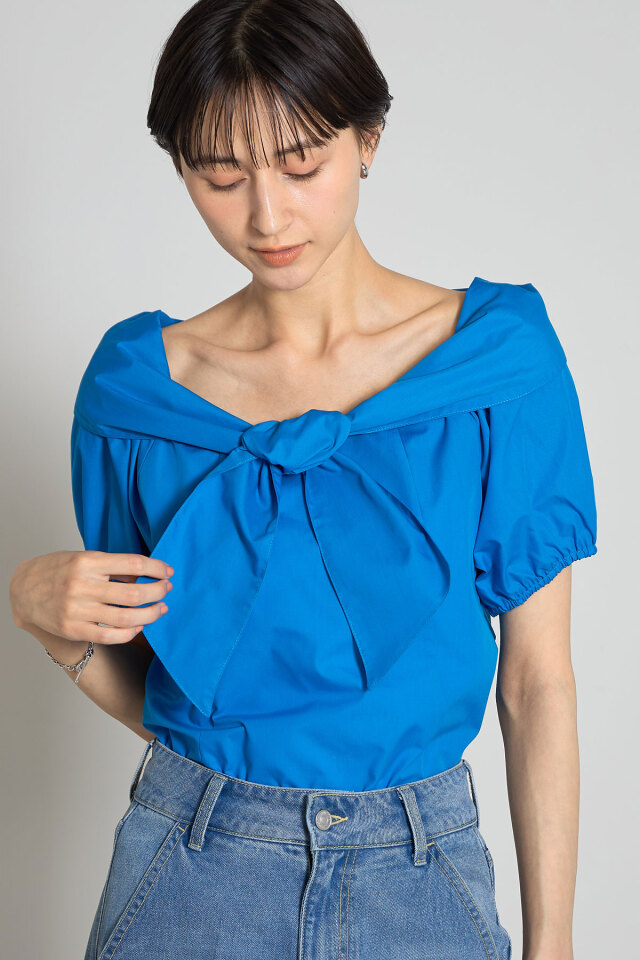 美香さん着用】リボンオフショルブラウス