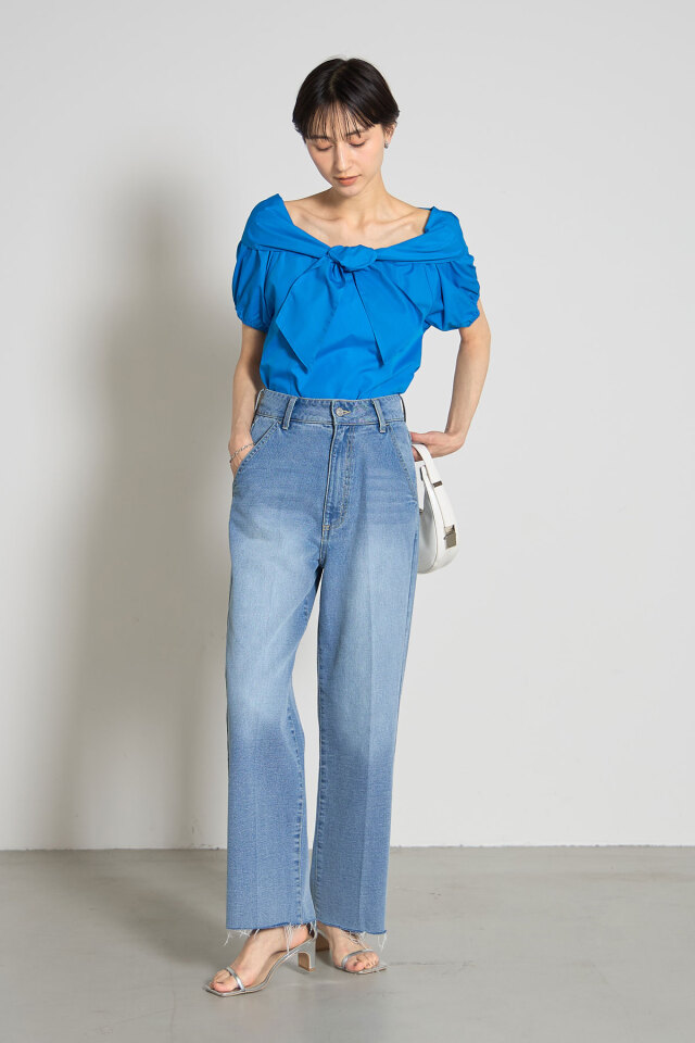 美香さん着用】リボンオフショルブラウス