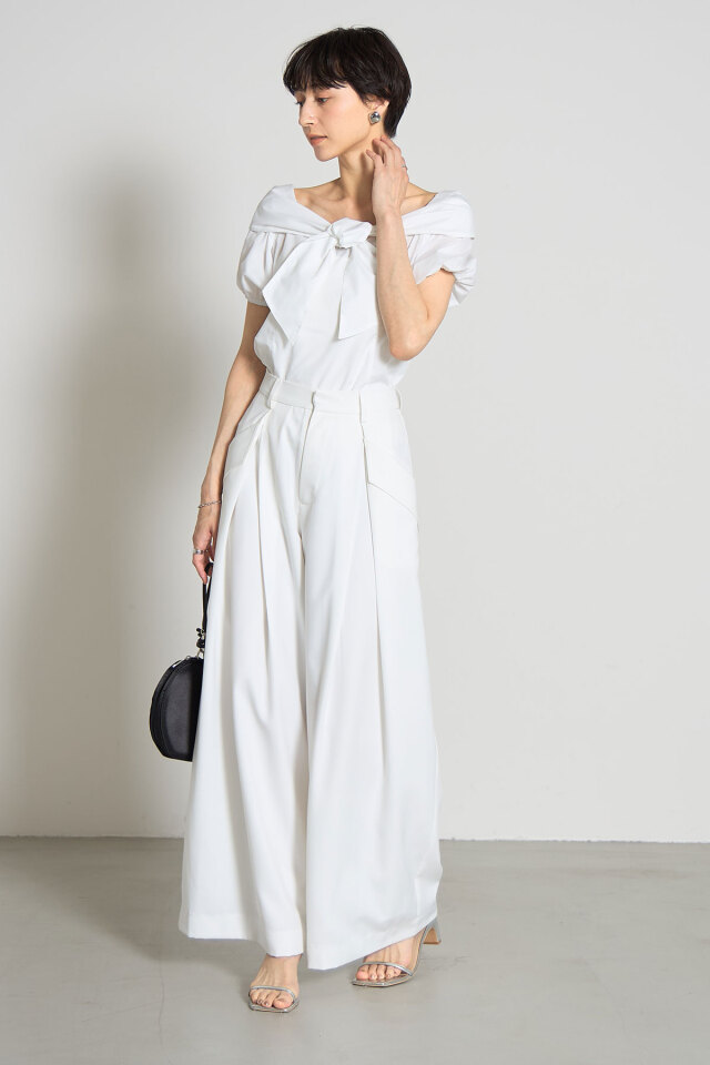 美香さん着用】リボンオフショルブラウス