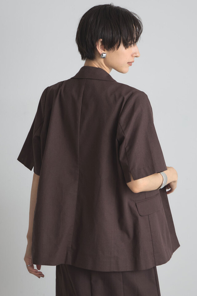 稲垣莉生さん着用】リネンハーフスリーブテーラードジャケット