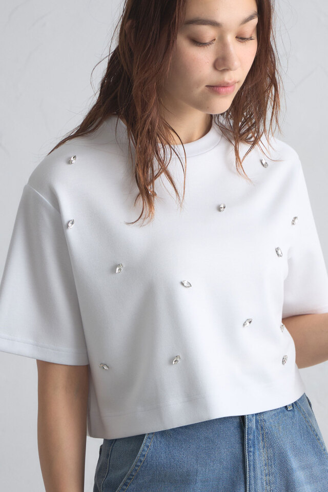 ビジュークロップドTシャツ
