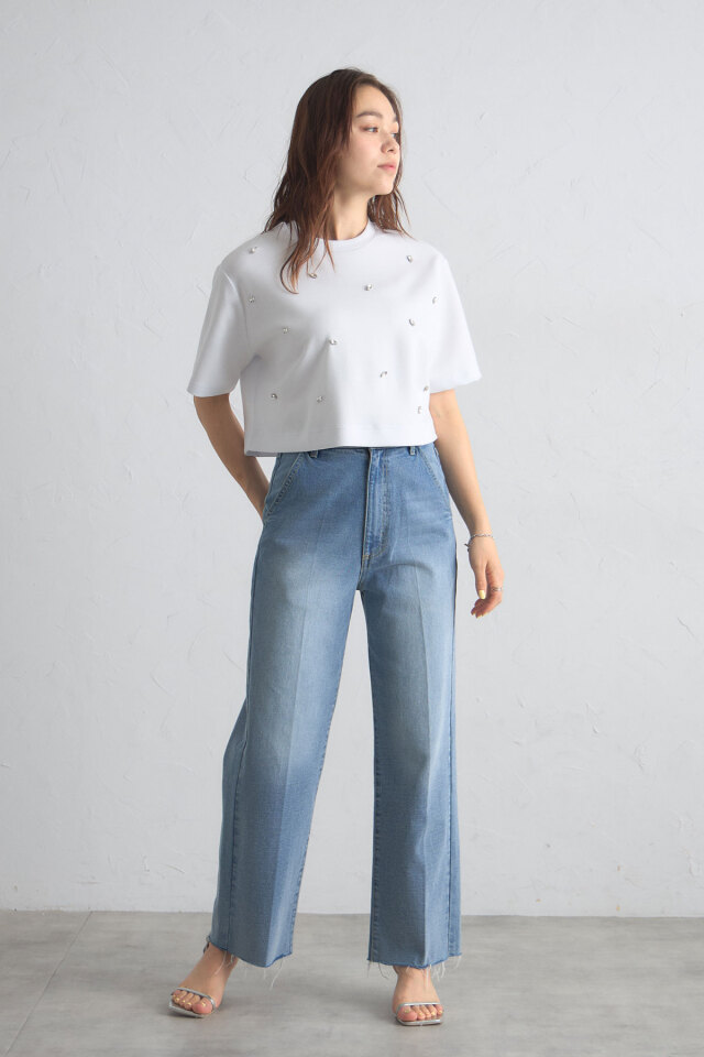 ビジュークロップドTシャツ