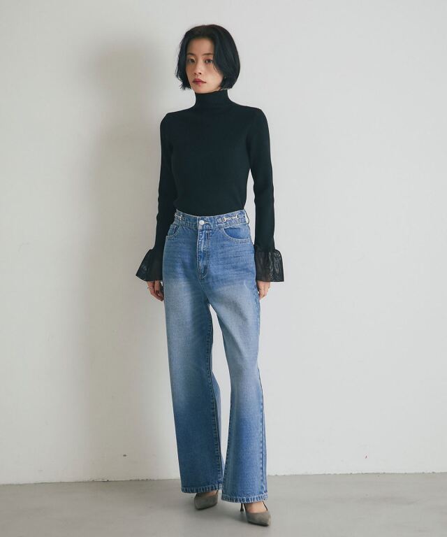 子どもの美術　箱付き　帯付き ウエスト金具付きデニムパンツ