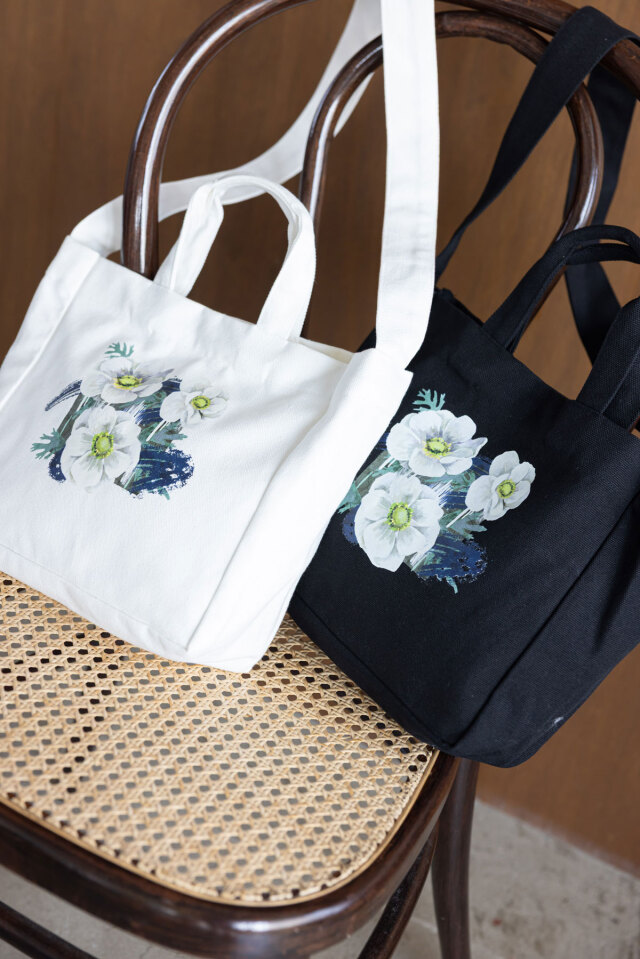 前川はるなさんコラボ】フラワーアートプリントトートバッグ