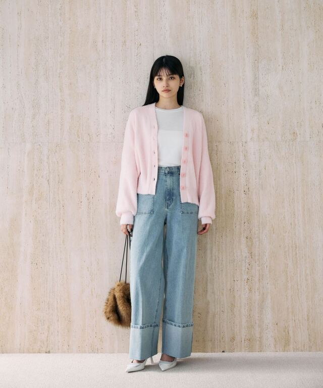 季節外品値下げ‼️MOUSSY FEATHER YARNオーバーサイズカーディガン FEATHER YARN OVERSIZED カーディガン（カーディガン/ボレロ