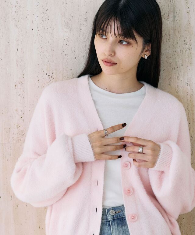 フェザーニットオーバーサイズカーディガン 《うさぎニット》
