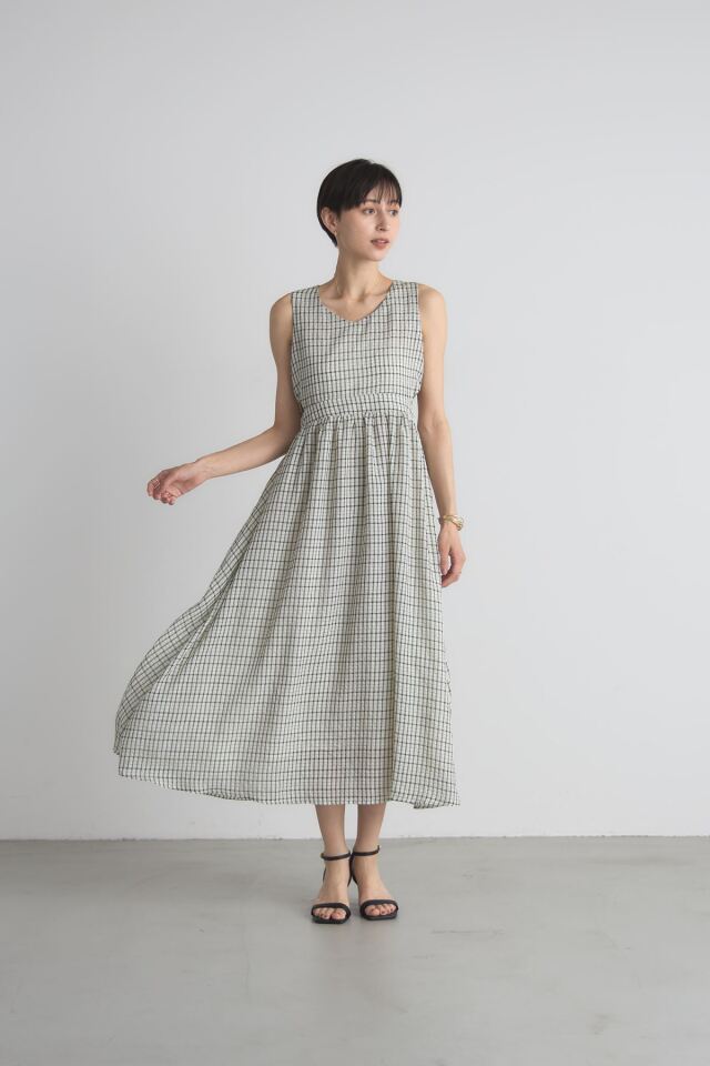 古畑星夏さん着用】サッカーチェックサイドカットワンピース