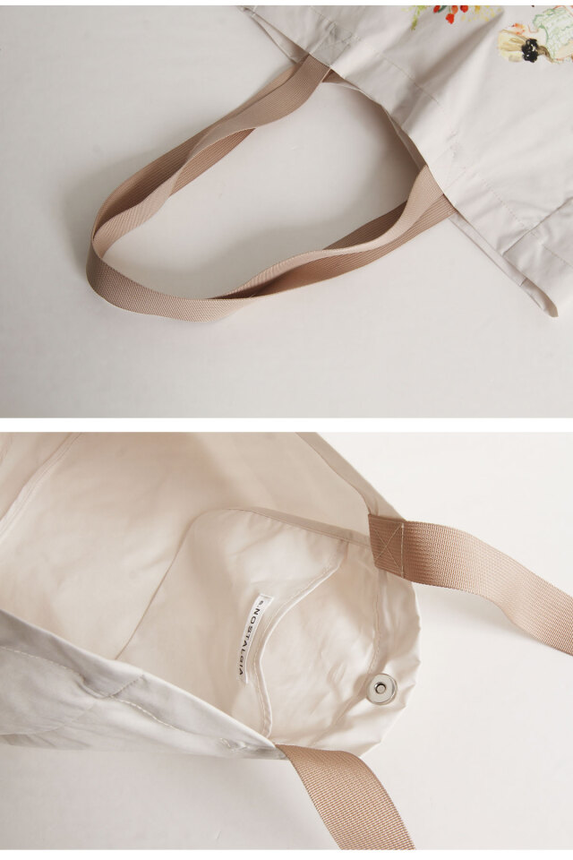 ベージュ トートバッグ ポーチ付き 土屋みよさんコラボ】Que Sera, Sera bag
