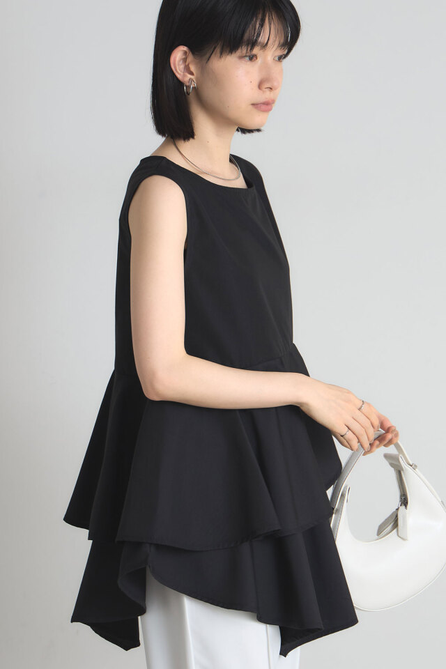 アシメティアードチュニックブラウス
