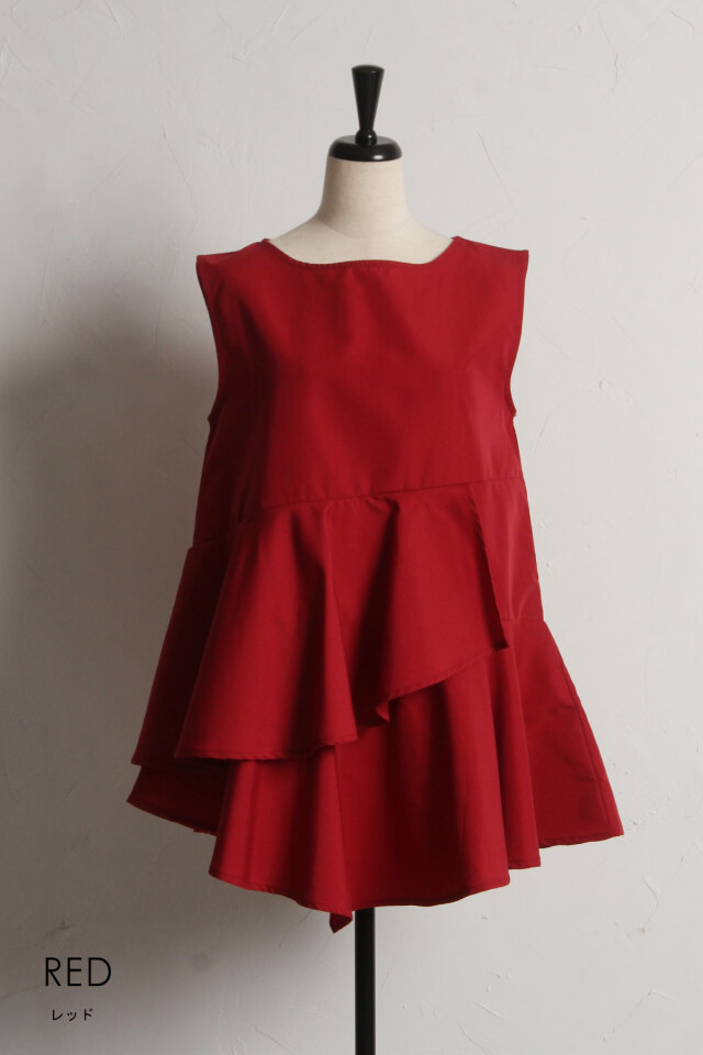 アシメティアードチュニックブラウス