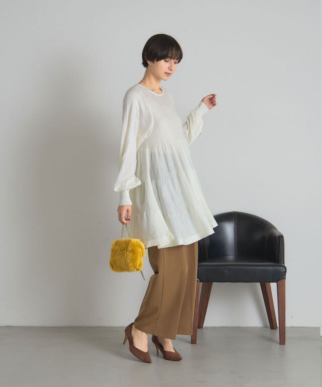 シアーティアードチュニック/ミニワンピ