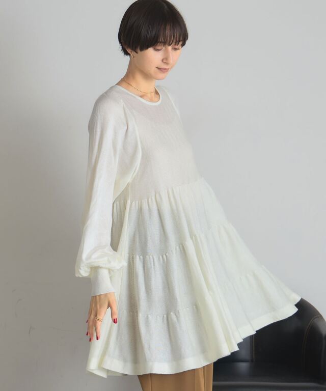 シアーティアードチュニック/ミニワンピ