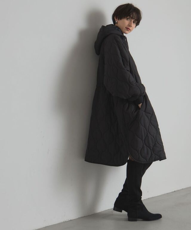 ソフトタフタキルティングコート