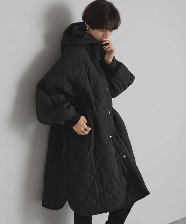 ソフトタフタキルティングコート