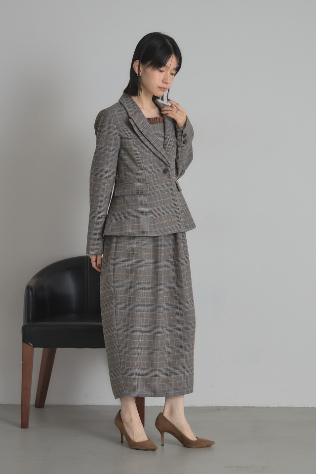 美香さんコラボ】二重衿チェックジャケット