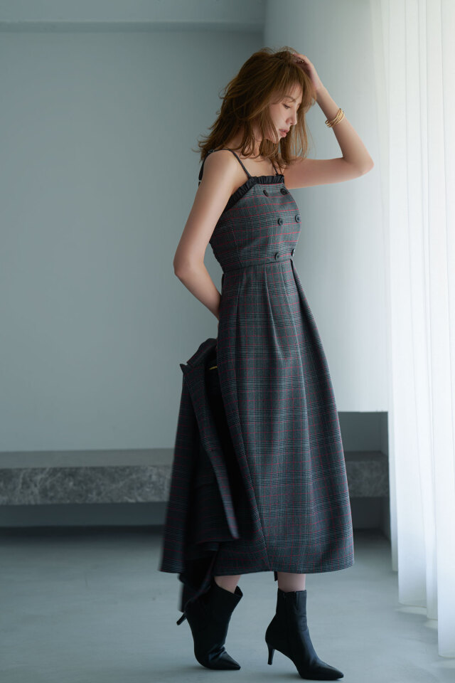 美香さんコラボ】チェックベアワンピース