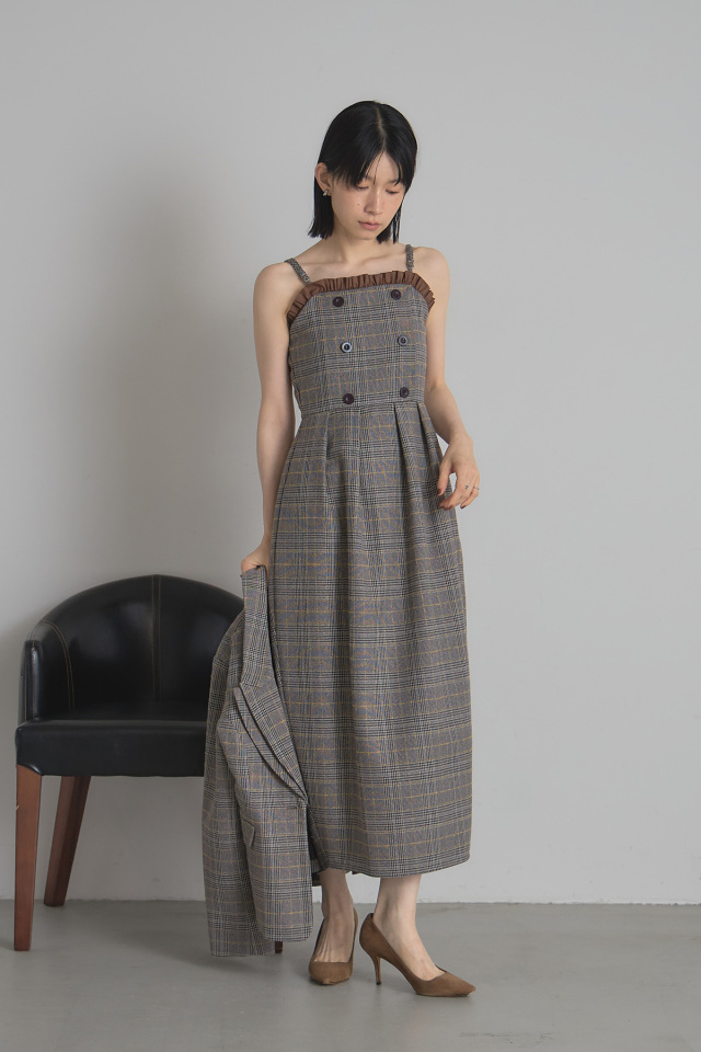 Kanocoさんコラボ　ワンピース　コンジュペイエ　チェック　ワンピ　ほぼ日 Kanocoさんコラボ カシュクールワンピース｜BIGI online store
