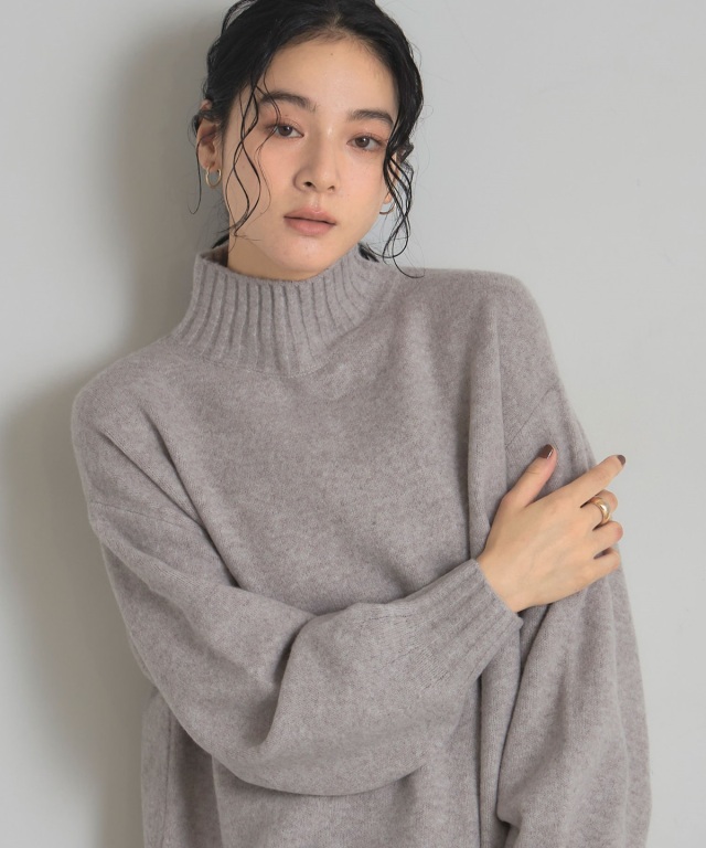 keinaritaバックスリットボアニット バックスリットハイネックニットプルオーバー